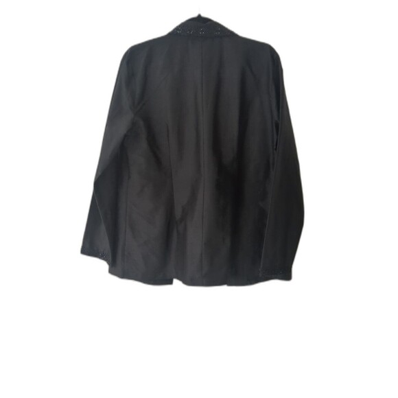 Bloomingdales Jacket Size 14 100% Black Silk Black Sequin Beads - Picture 2 of 11